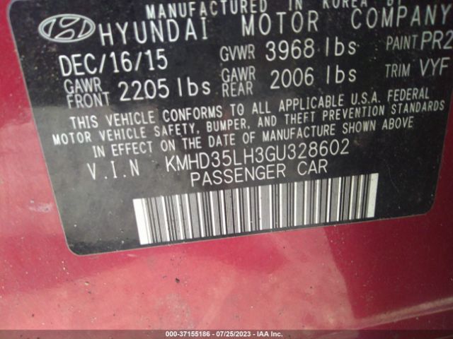 Photo 8 VIN: KMHD35LH3GU328602 - HYUNDAI ELANTRA 