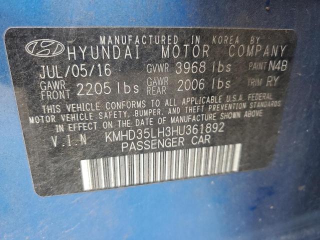 Photo 11 VIN: KMHD35LH3HU361892 - HYUNDAI ELANTRA 