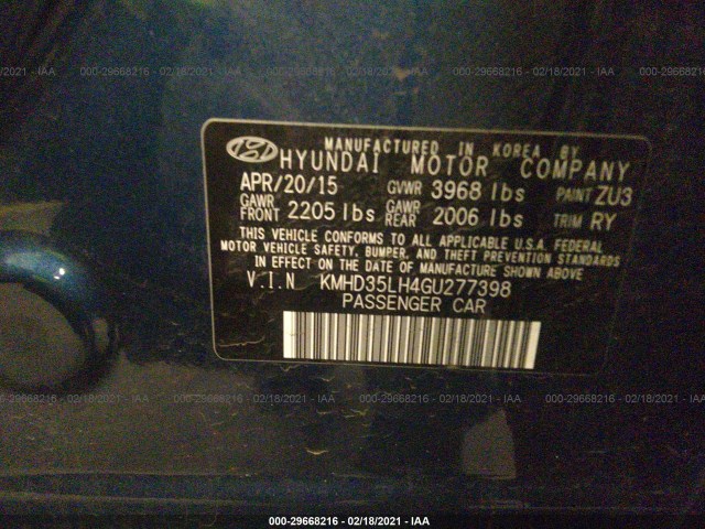 Photo 8 VIN: KMHD35LH4GU277398 - HYUNDAI ELANTRA GT 