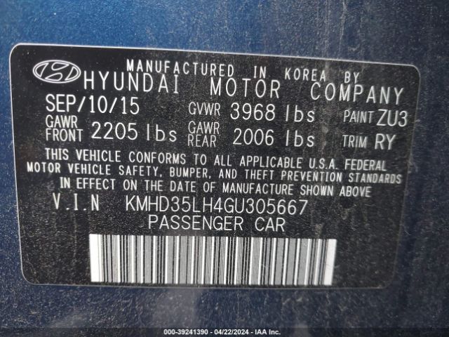 Photo 8 VIN: KMHD35LH4GU305667 - HYUNDAI ELANTRA GT 