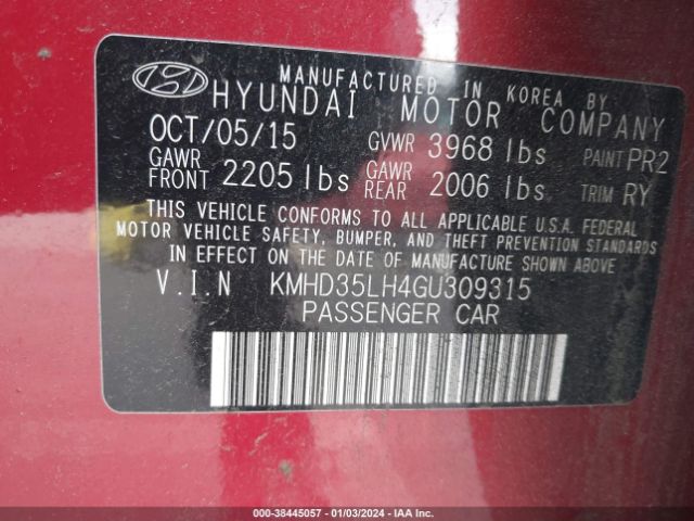 Photo 8 VIN: KMHD35LH4GU309315 - HYUNDAI ELANTRA GT 