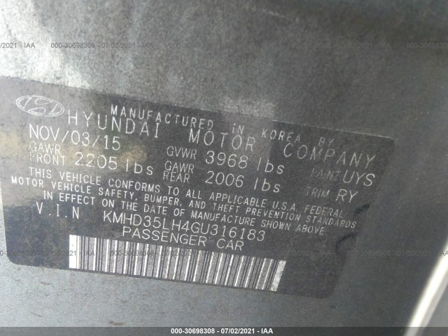 Photo 8 VIN: KMHD35LH4GU316183 - HYUNDAI ELANTRA GT 