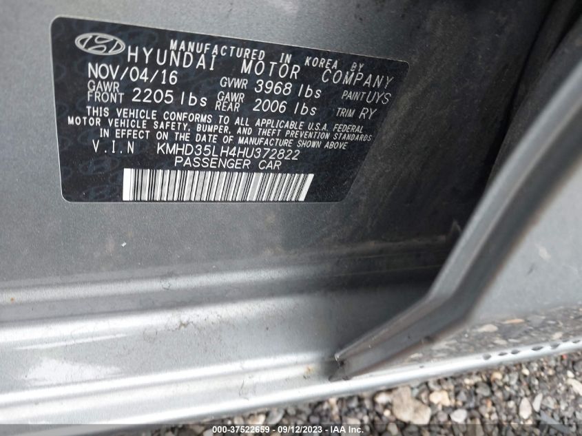 Photo 8 VIN: KMHD35LH4HU372822 - HYUNDAI ELANTRA 