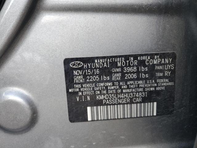 Photo 12 VIN: KMHD35LH4HU374831 - HYUNDAI ELANTRA 