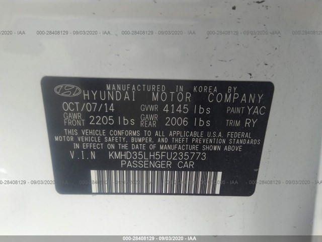 Photo 8 VIN: KMHD35LH5FU235773 - HYUNDAI ELANTRA GT 