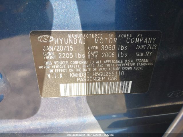 Photo 8 VIN: KMHD35LH5GU255118 - HYUNDAI ELANTRA 