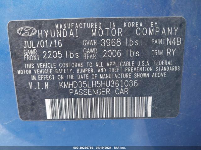 Photo 8 VIN: KMHD35LH5HU361036 - HYUNDAI ELANTRA GT 