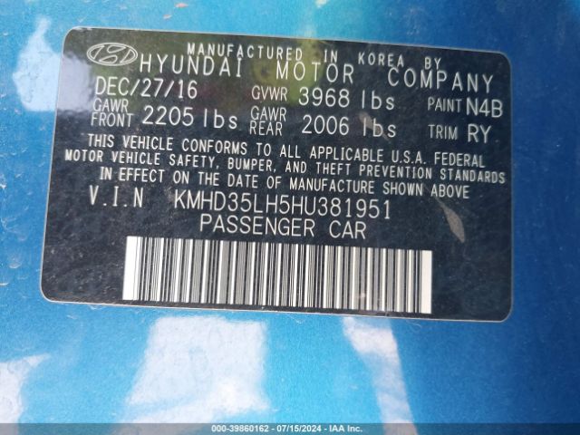 Photo 8 VIN: KMHD35LH5HU381951 - HYUNDAI ELANTRA GT 