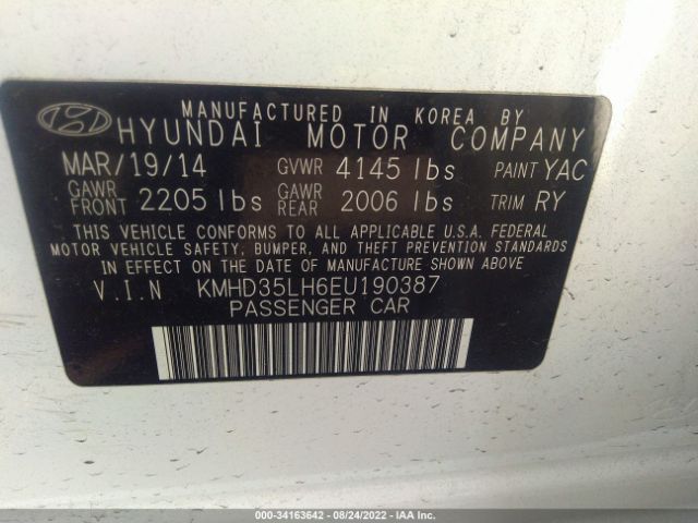 Photo 8 VIN: KMHD35LH6EU190387 - HYUNDAI ELANTRA GT 