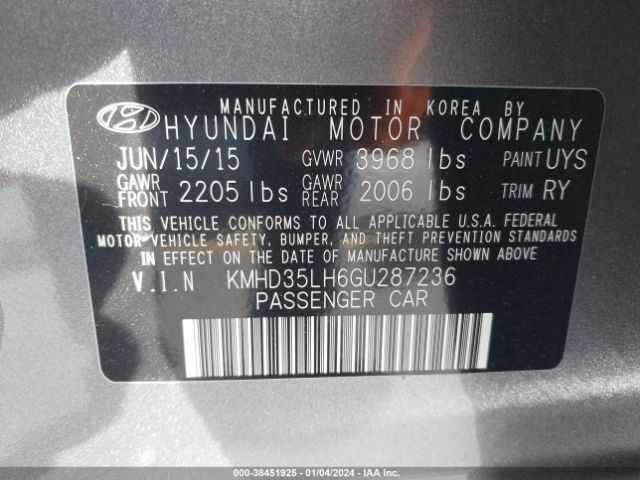 Photo 8 VIN: KMHD35LH6GU287236 - HYUNDAI ELANTRA GT 