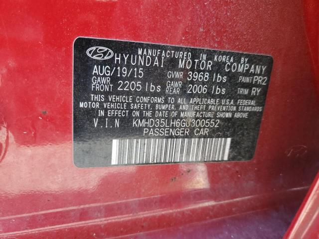 Photo 12 VIN: KMHD35LH6GU300552 - HYUNDAI ELANTRA 