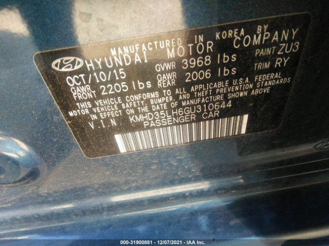 Photo 8 VIN: KMHD35LH6GU310644 - HYUNDAI ELANTRA GT 