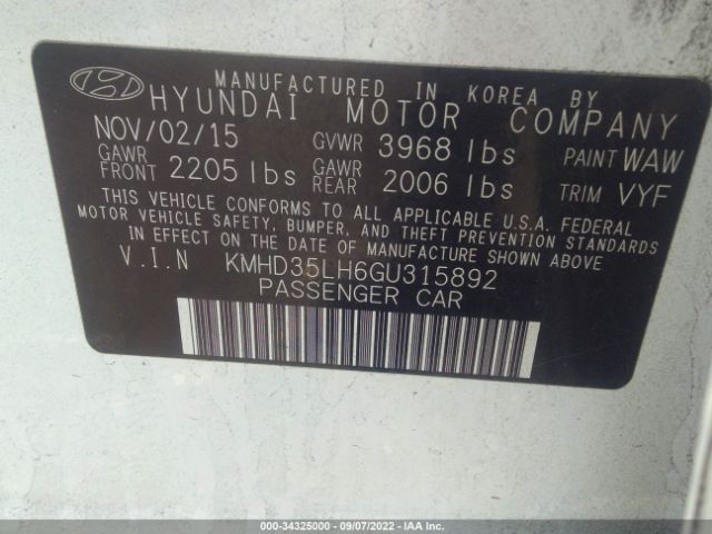 Photo 8 VIN: KMHD35LH6GU315892 - HYUNDAI ELANTRA GT 