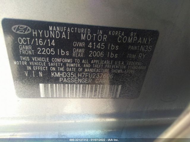 Photo 8 VIN: KMHD35LH7FU237606 - HYUNDAI ELANTRA GT 