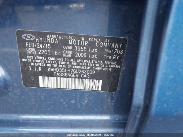 Photo 8 VIN: KMHD35LH7GU263009 - HYUNDAI ELANTRA 