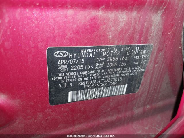 Photo 8 VIN: KMHD35LH7GU273815 - HYUNDAI ELANTRA GT 