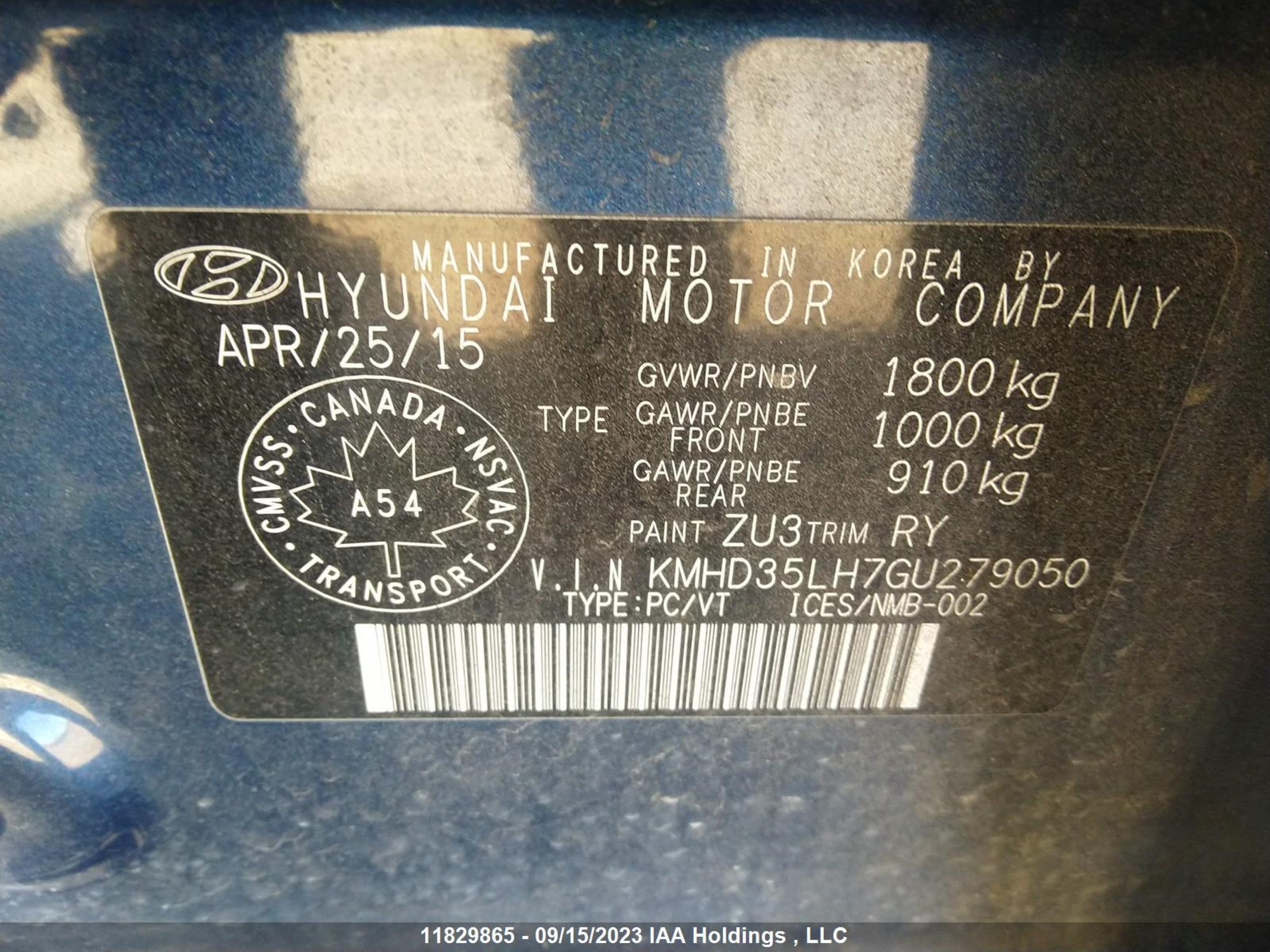 Photo 8 VIN: KMHD35LH7GU279050 - HYUNDAI ELANTRA 