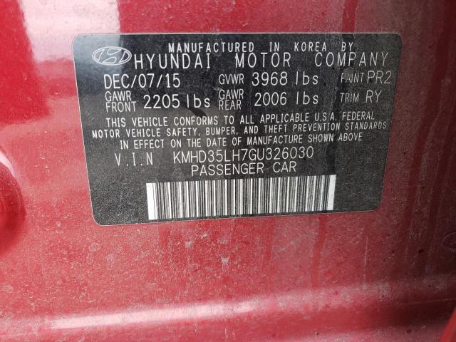 Photo 11 VIN: KMHD35LH7GU326030 - HYUNDAI ELANTRA 