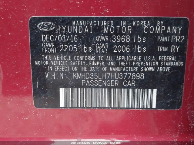 Photo 8 VIN: KMHD35LH7HU377898 - HYUNDAI ELANTRA GT 