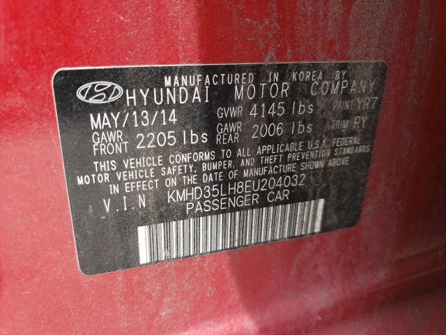 Photo 12 VIN: KMHD35LH8EU204032 - HYUNDAI ELANTRA 