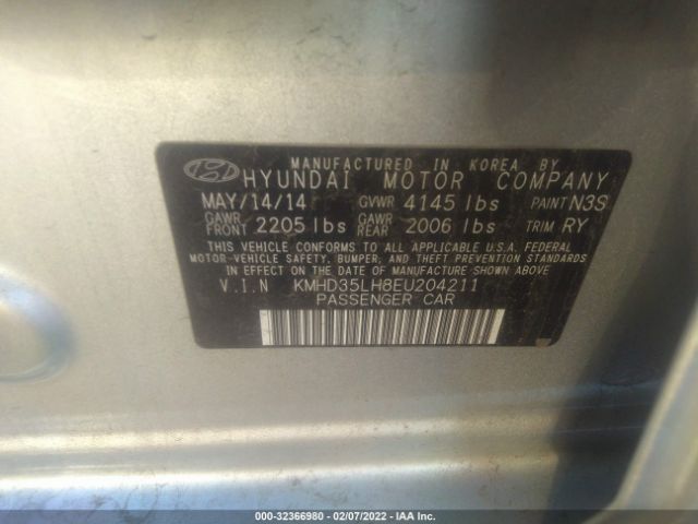 Photo 8 VIN: KMHD35LH8EU204211 - HYUNDAI ELANTRA GT 