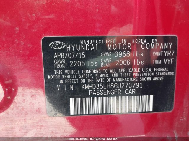 Photo 5 VIN: KMHD35LH8GU273791 - HYUNDAI ELANTRA GT 