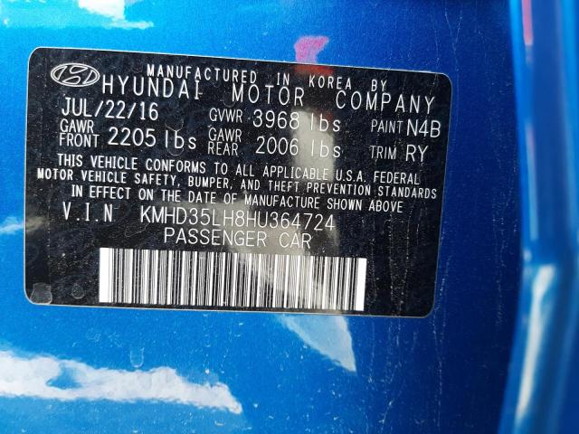 Photo 12 VIN: KMHD35LH8HU364724 - HYUNDAI ELANTRA 