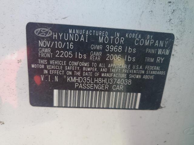 Photo 11 VIN: KMHD35LH8HU374038 - HYUNDAI ELANTRA 