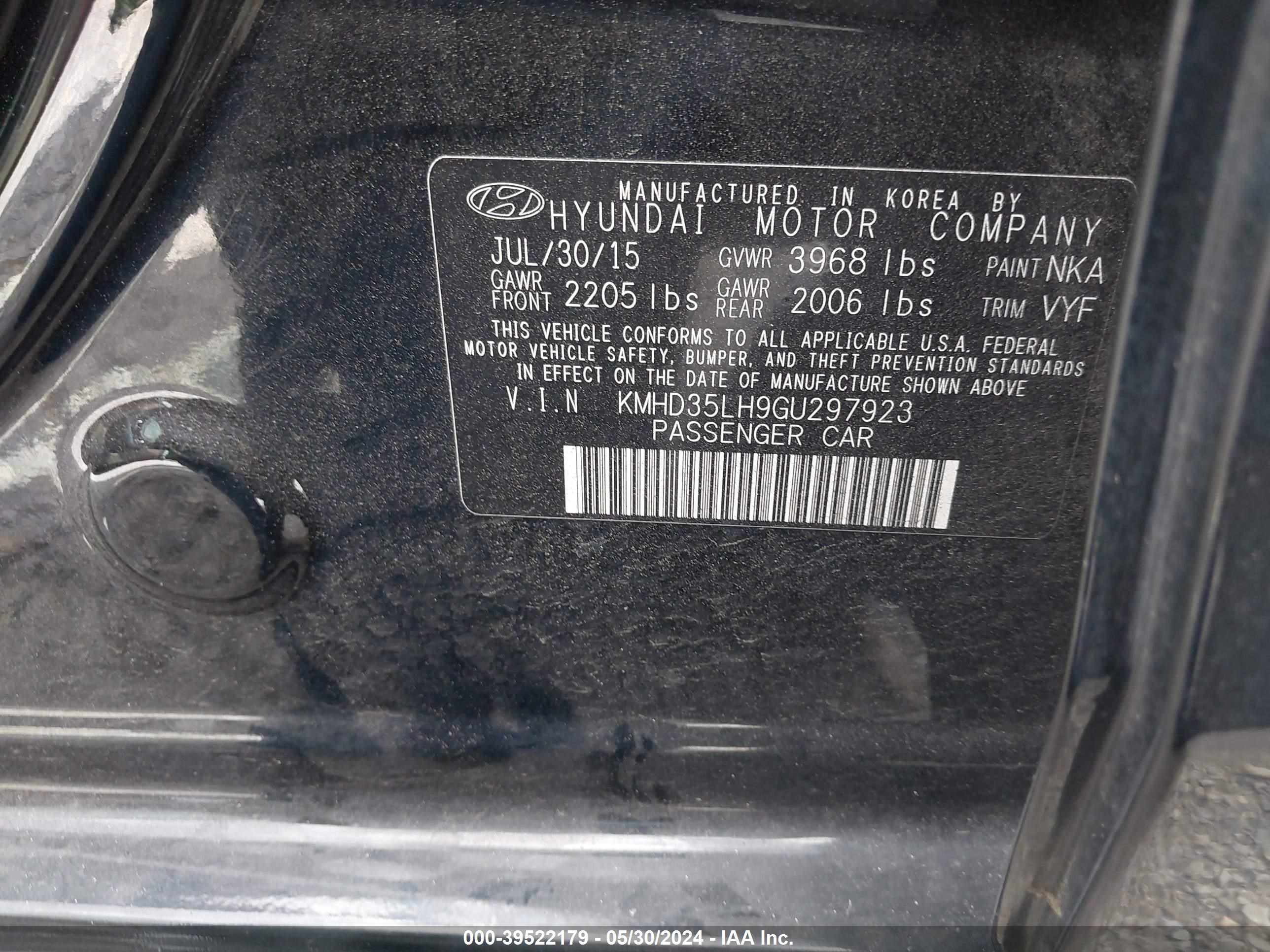 Photo 8 VIN: KMHD35LH9GU297923 - HYUNDAI ELANTRA 