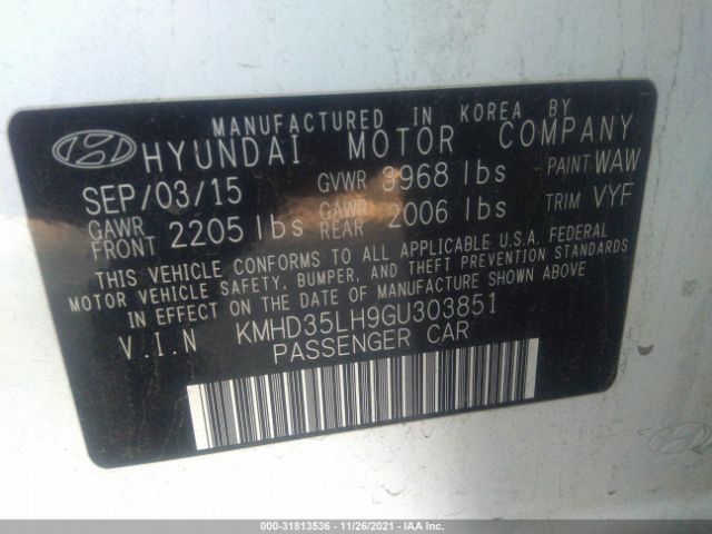 Photo 8 VIN: KMHD35LH9GU303851 - HYUNDAI ELANTRA GT 