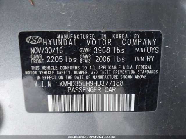 Photo 8 VIN: KMHD35LH9HU377188 - HYUNDAI ELANTRA GT 