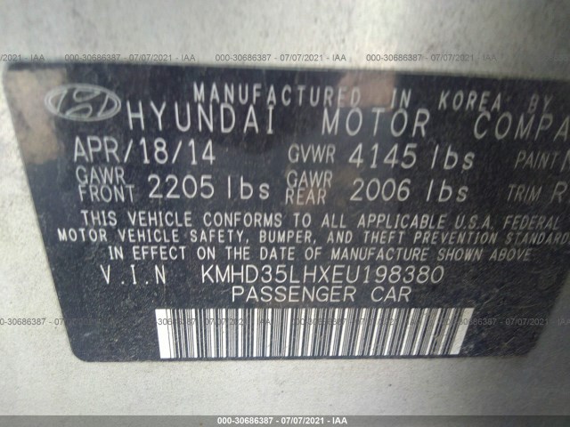 Photo 8 VIN: KMHD35LHXEU198380 - HYUNDAI ELANTRA GT 