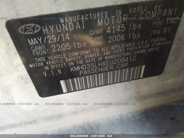 Photo 8 VIN: KMHD35LHXEU209412 - HYUNDAI ELANTRA GT 