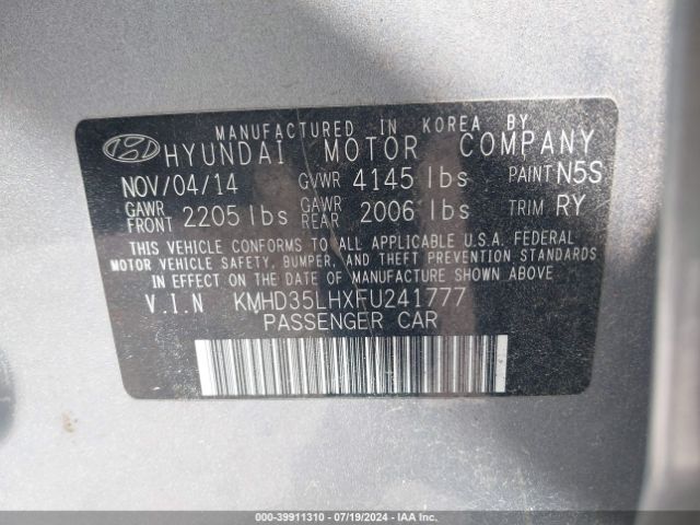 Photo 8 VIN: KMHD35LHXFU241777 - HYUNDAI ELANTRA 