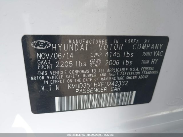 Photo 8 VIN: KMHD35LHXFU242332 - HYUNDAI ELANTRA GT 