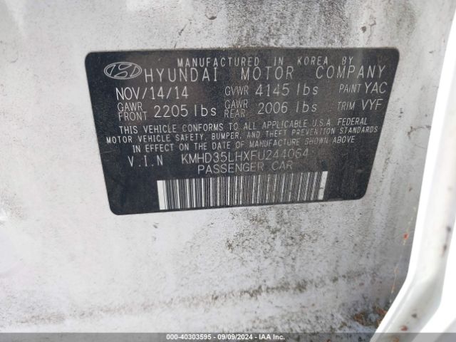 Photo 8 VIN: KMHD35LHXFU244064 - HYUNDAI ELANTRA 