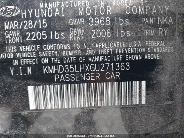 Photo 8 VIN: KMHD35LHXGU271363 - HYUNDAI ELANTRA 