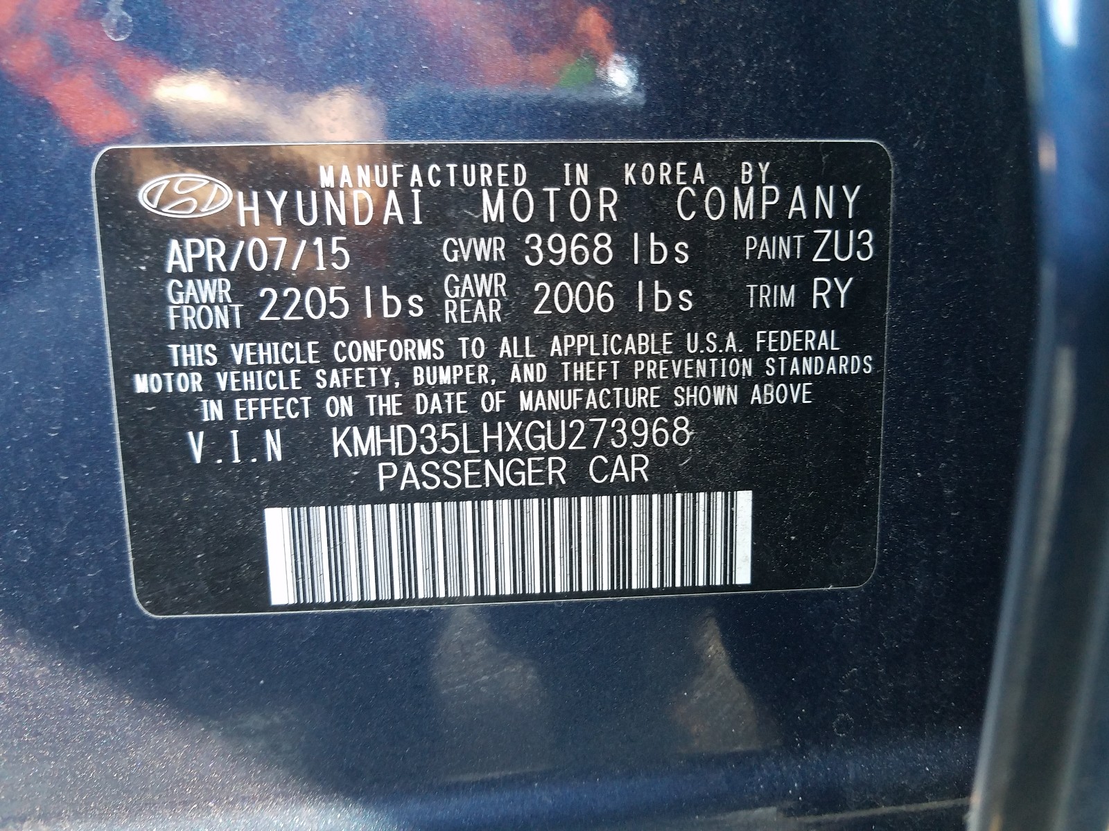 Photo 9 VIN: KMHD35LHXGU273968 - HYUNDAI ELANTRA GT 