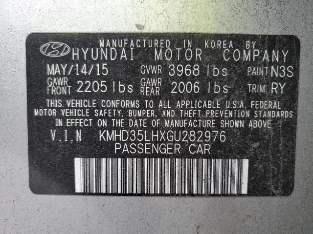 Photo 12 VIN: KMHD35LHXGU282976 - HYUNDAI ELANTRA 