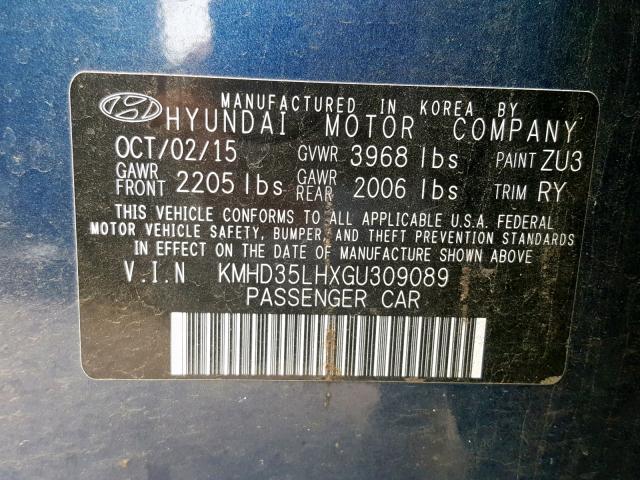 Photo 9 VIN: KMHD35LHXGU309089 - HYUNDAI ELANTRA GT 