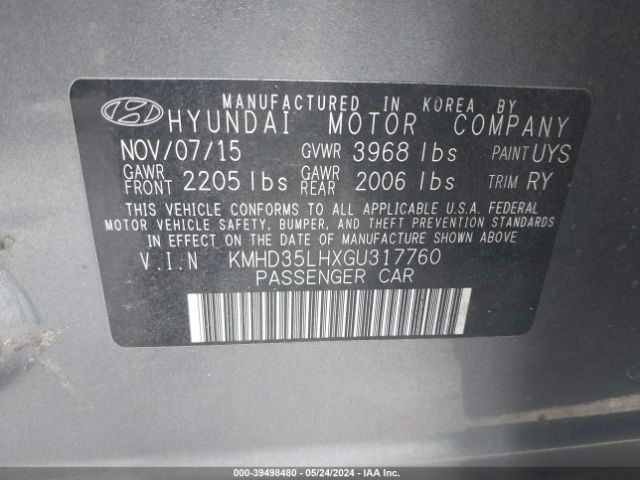 Photo 8 VIN: KMHD35LHXGU317760 - HYUNDAI ELANTRA GT 