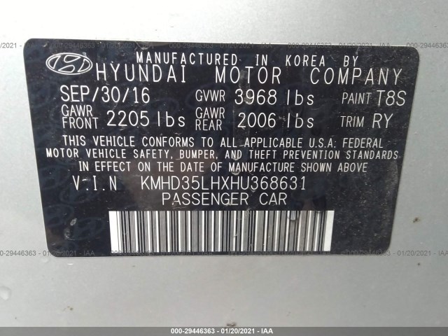 Photo 8 VIN: KMHD35LHXHU368631 - HYUNDAI ELANTRA GT 