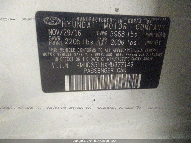 Photo 8 VIN: KMHD35LHXHU377149 - HYUNDAI ELANTRA GT 