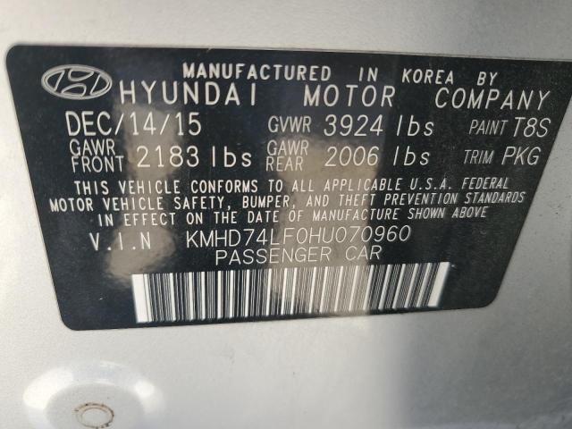 Photo 11 VIN: KMHD74LF0HU070960 - HYUNDAI ELANTRA 