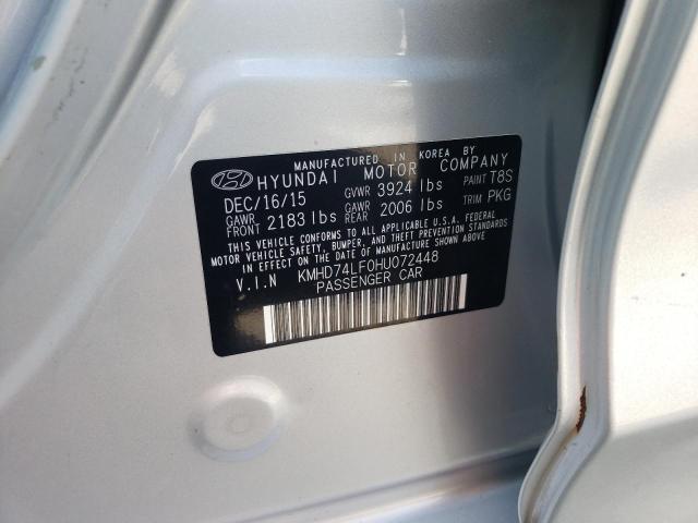 Photo 11 VIN: KMHD74LF0HU072448 - HYUNDAI ELANTRA 