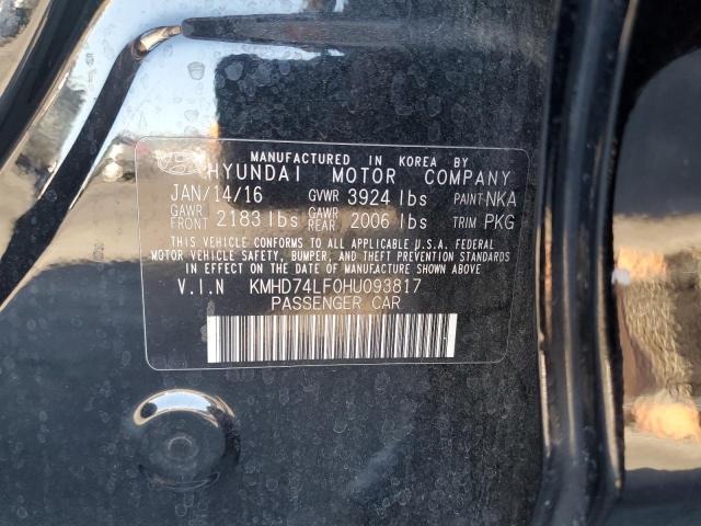 Photo 11 VIN: KMHD74LF0HU093817 - HYUNDAI ELANTRA SE 