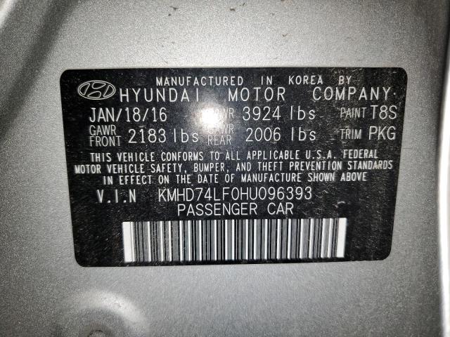 Photo 11 VIN: KMHD74LF0HU096393 - HYUNDAI ELANTRA 