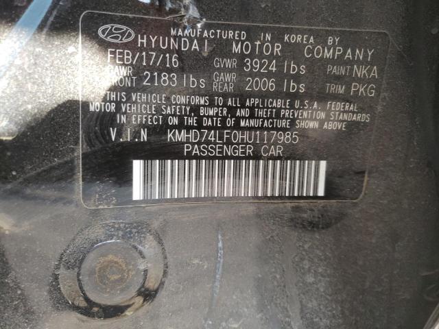 Photo 9 VIN: KMHD74LF0HU117985 - HYUNDAI ELANTRA SE 