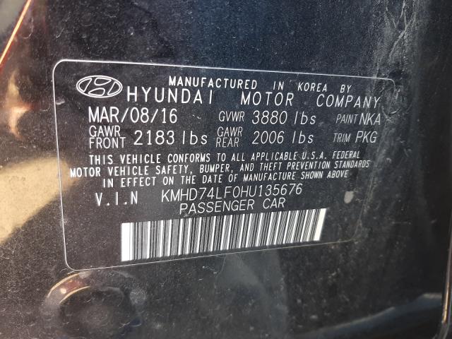 Photo 9 VIN: KMHD74LF0HU135676 - HYUNDAI ELANTRA SE 