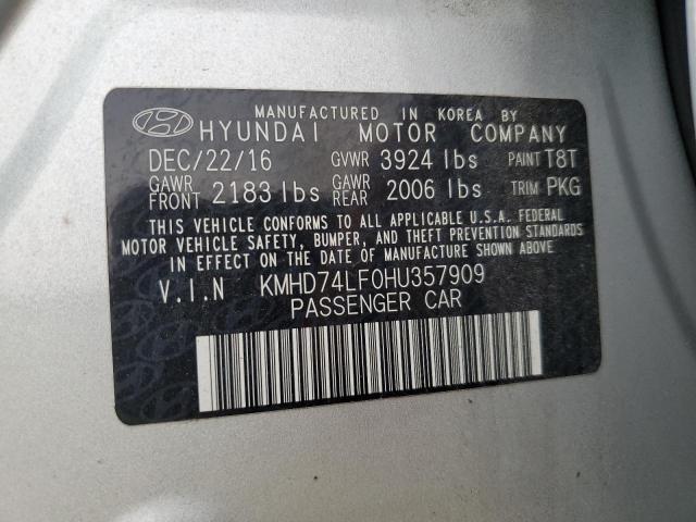 Photo 11 VIN: KMHD74LF0HU357909 - HYUNDAI ELANTRA 